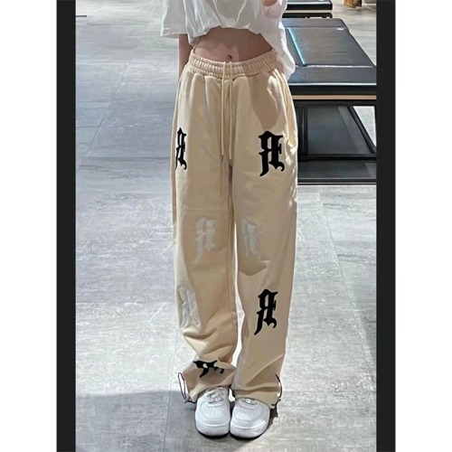 Foam printed American letter R logo spring and autumn and summer national fashion loose drawstring Leggings