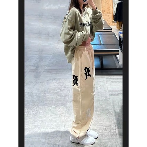 Foam printed American letter R logo spring and autumn and summer national fashion loose drawstring Leggings