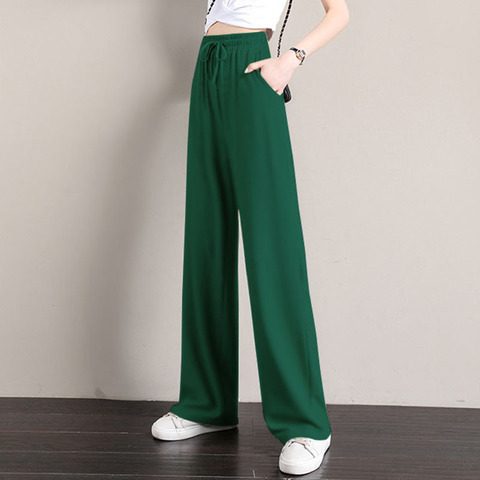 Summer thin linen loose and thin, high waist hanging feeling, versatile casual wide leg straight pants