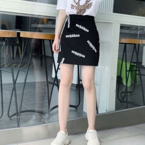 202a new type of graffiti proof women's high waist print skirt