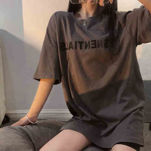 Harajuku style short sleeved T-shirt women's summer Korean version trendy letter printing loose design sense niche top