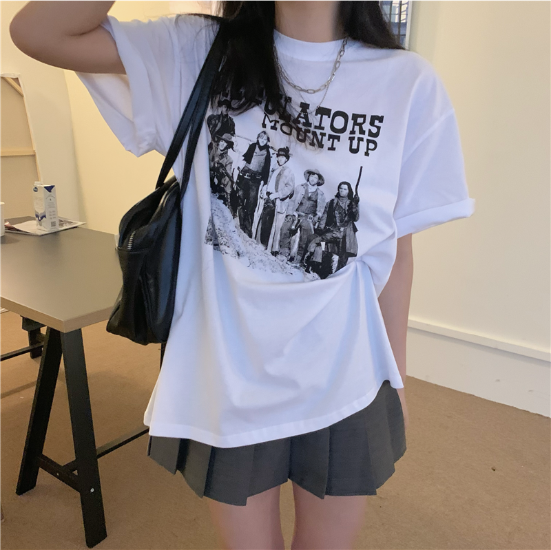 Real price ~ New Korean loose Abstract printing T-shirt