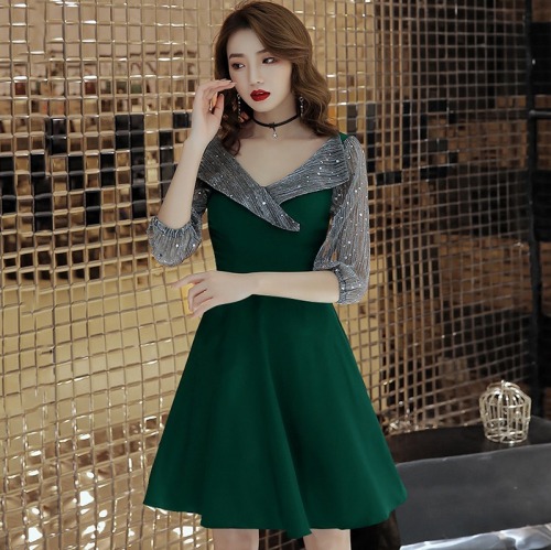 Simple and generous evening dress French small dress skirt can be worn at ordinary times. The banquet is noble and the waist is closed. The famous lady Xia