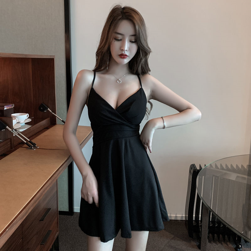 New summer French slim strapless dress nightclub sexy dress suspender short skirt