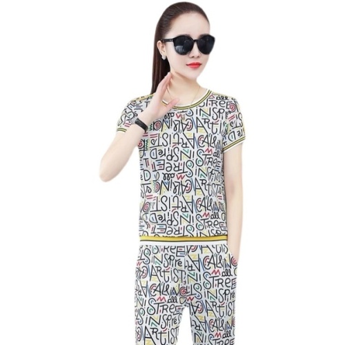 Foreign style sports suit women's summer Korean fashion trend breathable short sleeve thin two-piece leisure suit