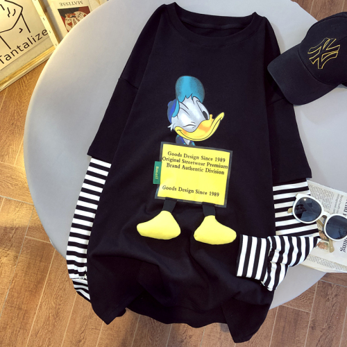 Fried Street cotton short sleeve T-shirt women's summer tide Korean three-dimensional cartoon design top large women's wear