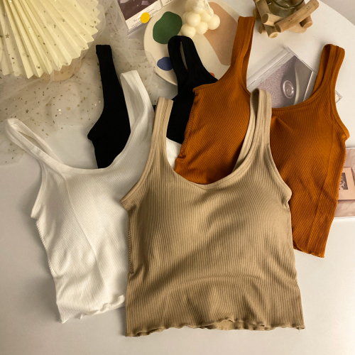Real shooting real price suspender women's inner knitting bottomed vest design sense, a small number of people wear summer white short tops