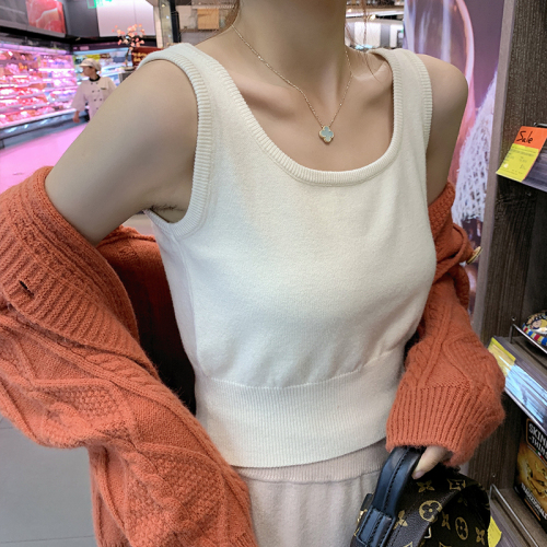 Small suspender women's summer ins heart machine bottoming fashion wear short slim knit thin inside sleeveless top