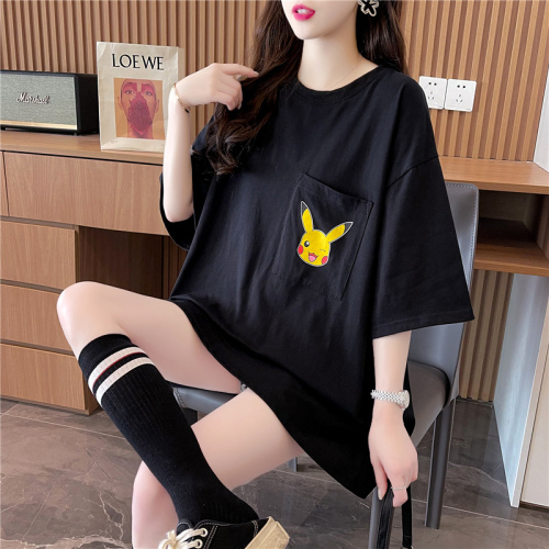 Fried Street Korean loose Pikachu short sleeve T-shirt women's new summer foreign style aging lazy style versatile top