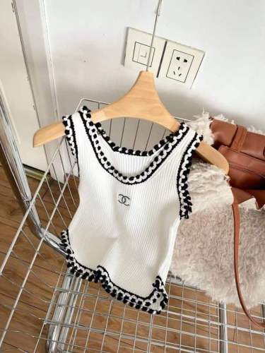  new style small fragrance vest, versatile knitted suspender vest, women's outer wear and inner suit backing