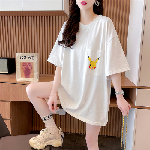 Fried Street Korean loose Pikachu short sleeve T-shirt women's new summer foreign style aging lazy style versatile top