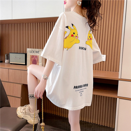Fried Street Korean loose Pikachu short sleeve T-shirt women's new summer foreign style aging lazy style versatile top