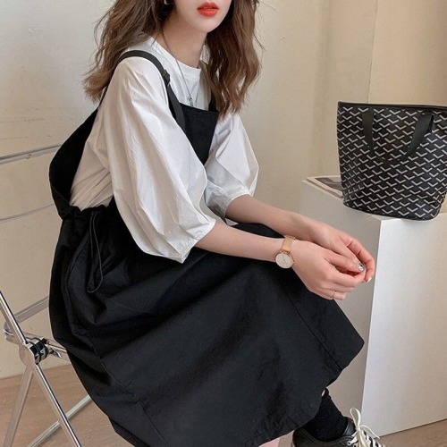 French high-quality long skirt two-piece suit early spring 2022 new women's back strap dress Zixia