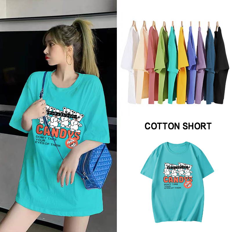 Actual photo #2022 100% cotton fat mm oversized women's wear 300kg m-6xl printed short sleeve T-shirt women