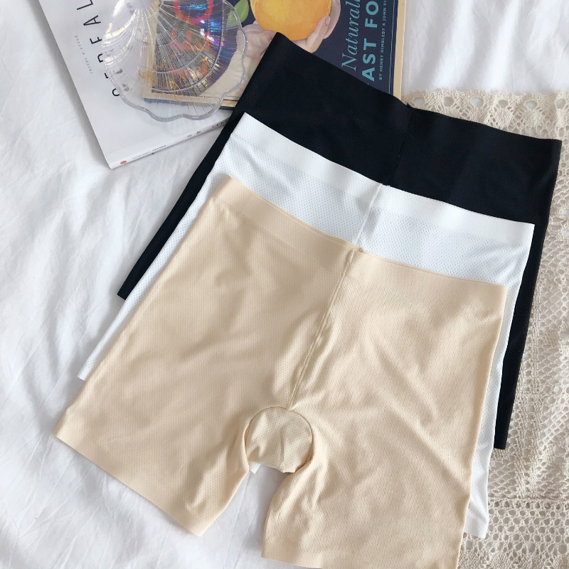 Real shooting of summer bottoming safety pants women's solid color breathable boxer pants sports breathable low waist safety pants