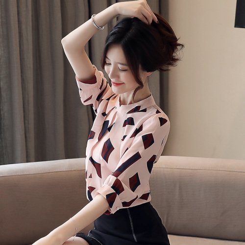 Real shooting fashion belly covering chiffon shirt women's new spring dress foreign style small shirt summer bottoming shirt super fairy short sleeve
