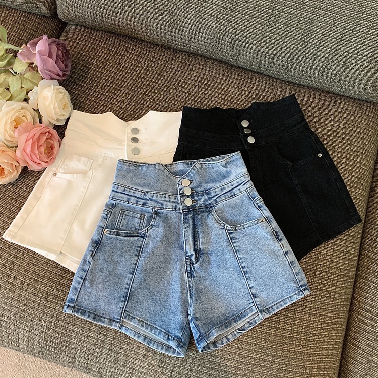 Real price high waist fashion Spice Girl irregular machine Cowboy SHORTS