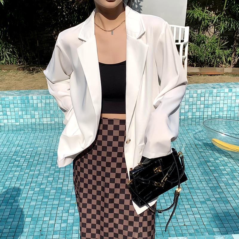 Real price 2022 thin loose suit coat small man casual small suit female