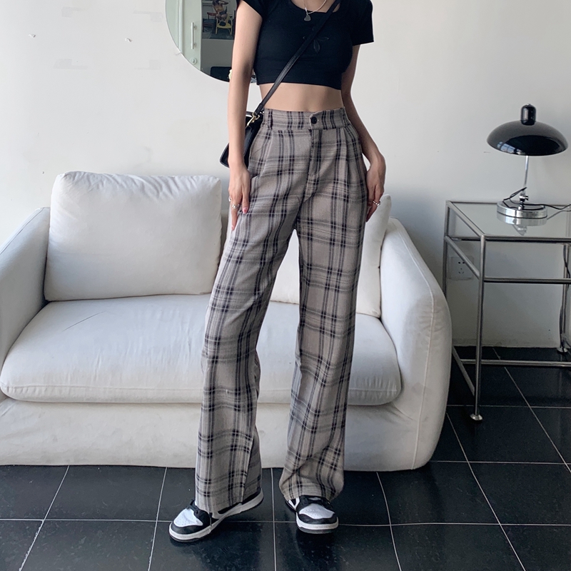 2685 live shot 2022 summer new loose high waist SLIM STRAIGHT casual wide leg pants pants