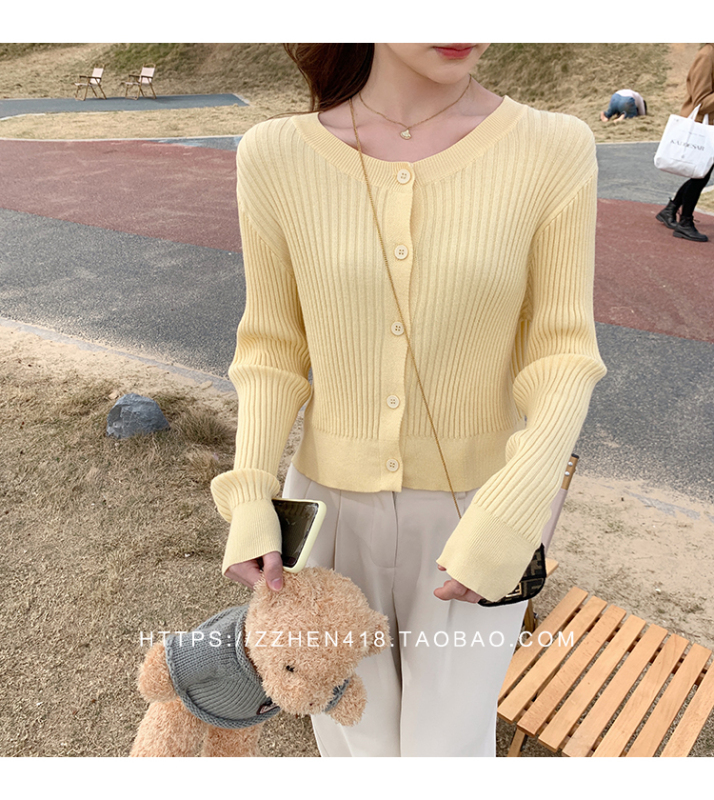 Design sense niche knitted cardigan women's spring new style top with small fragrance sweater coat