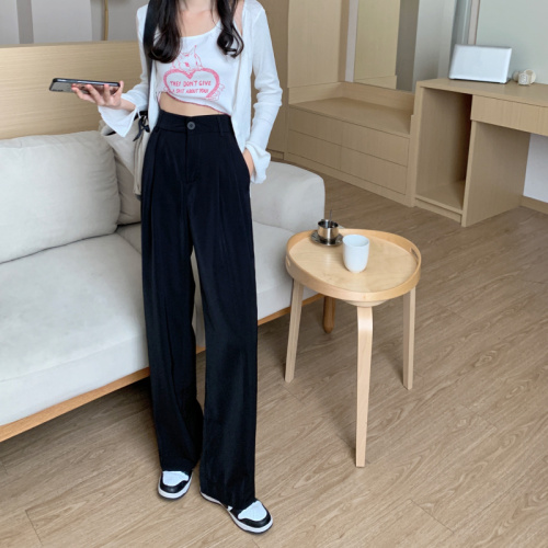 Real shot real price Korean version loose and thin casual pants with high waist and falling feeling, floor dragging pants