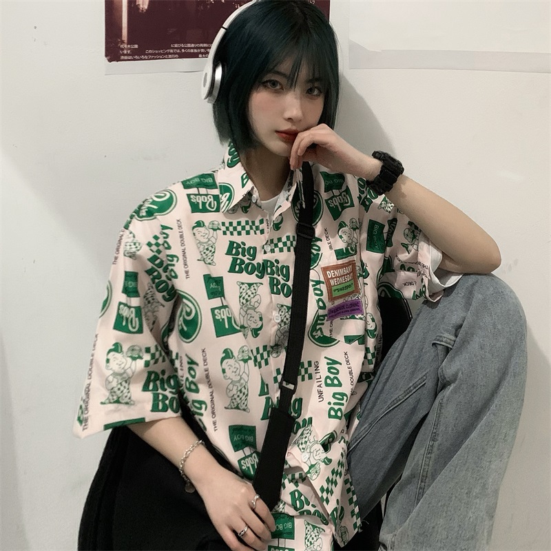 Real price ~ 2022 summer new versatile fashion female polo collar shirt Korean fashion student