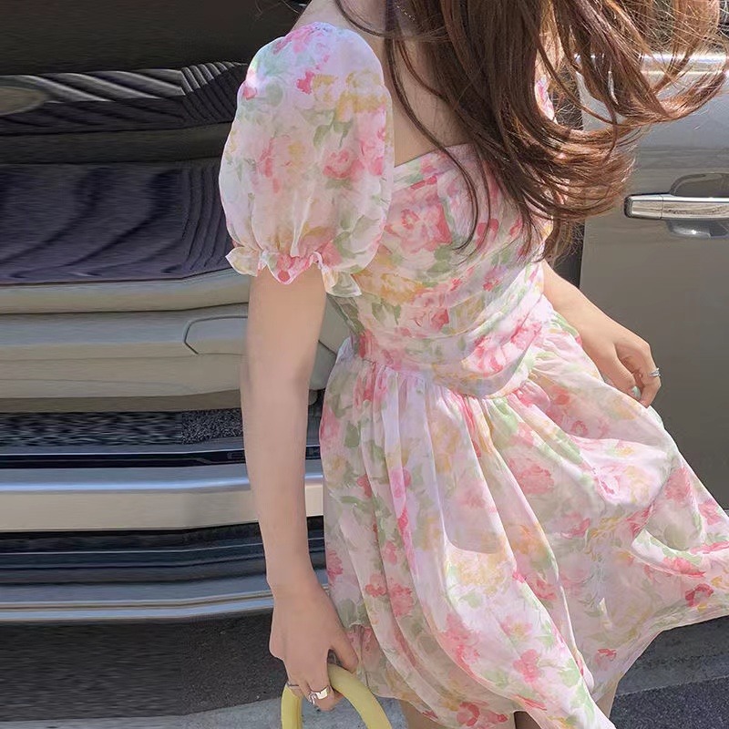 French super fairy student skirt new dress spring and summer senior sense broken flower Spice Girl Skirt gentle