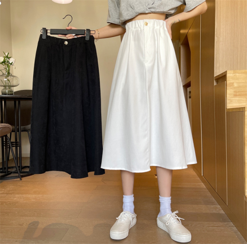 Women's 2022 new loose high waist medium length A-shaped fluffy umbrella skirt