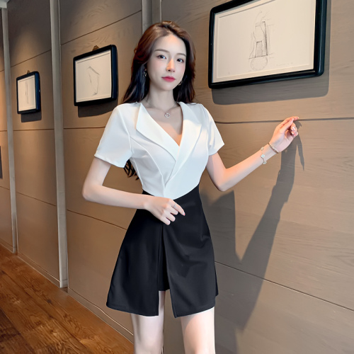 Real shooting of summer new style business wear age reduction fashionable suit two-piece set