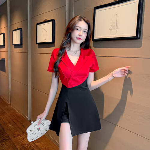 Real shooting of summer new style business wear age reduction fashionable suit two-piece set