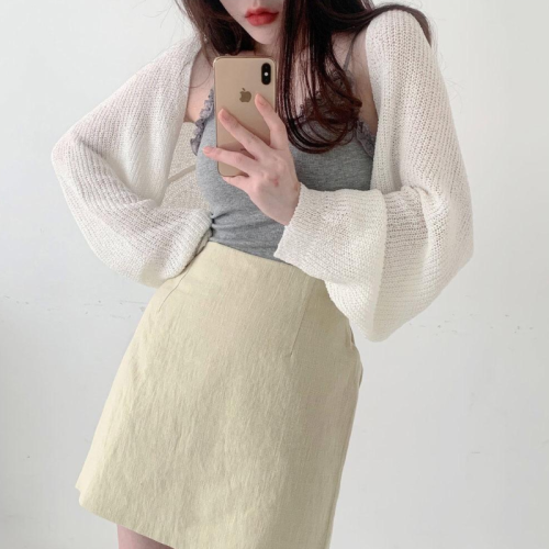 Korean chic bat sleeve knitted cardigan loose lazy wind sunscreen blouse gentle shawl top