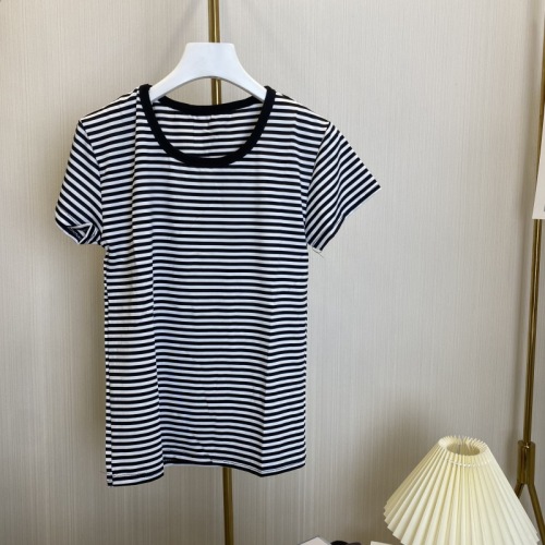Real shot 2022 summer stripe T-shirt short sleeved women slim in summer solid color with bottomed Shirt Top