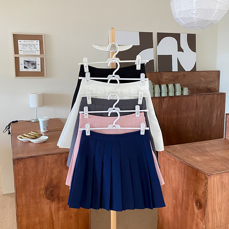 Real shooting versatile high waist pleated skirt women's 2022 new slim A-line short skirt skirt skirt