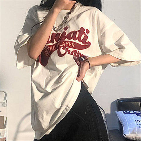 Summer 2022 new American white short sleeve T-shirt women's loose Korean style ins fashion chic chic clothes Retro