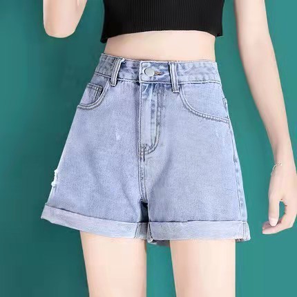 White denim shorts women's summer 2022 new high waist a-word loose wide legs large apricot thin hot pants