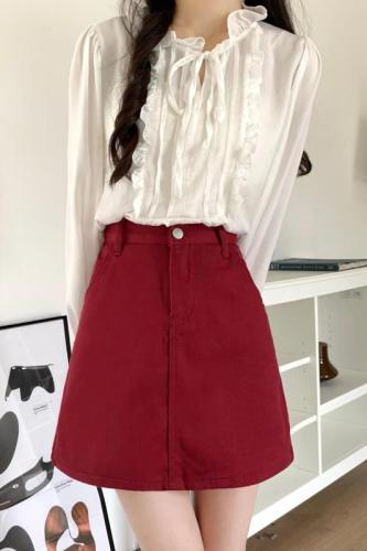 Spring and summer  denim skirt women's Korean version high waist elastic tight Hip Wrap trouser skirt split light proof skirt