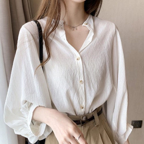 Chiffon shirt women's new Korean version loose large medium and long coat versatile thin sunscreen shirt coat