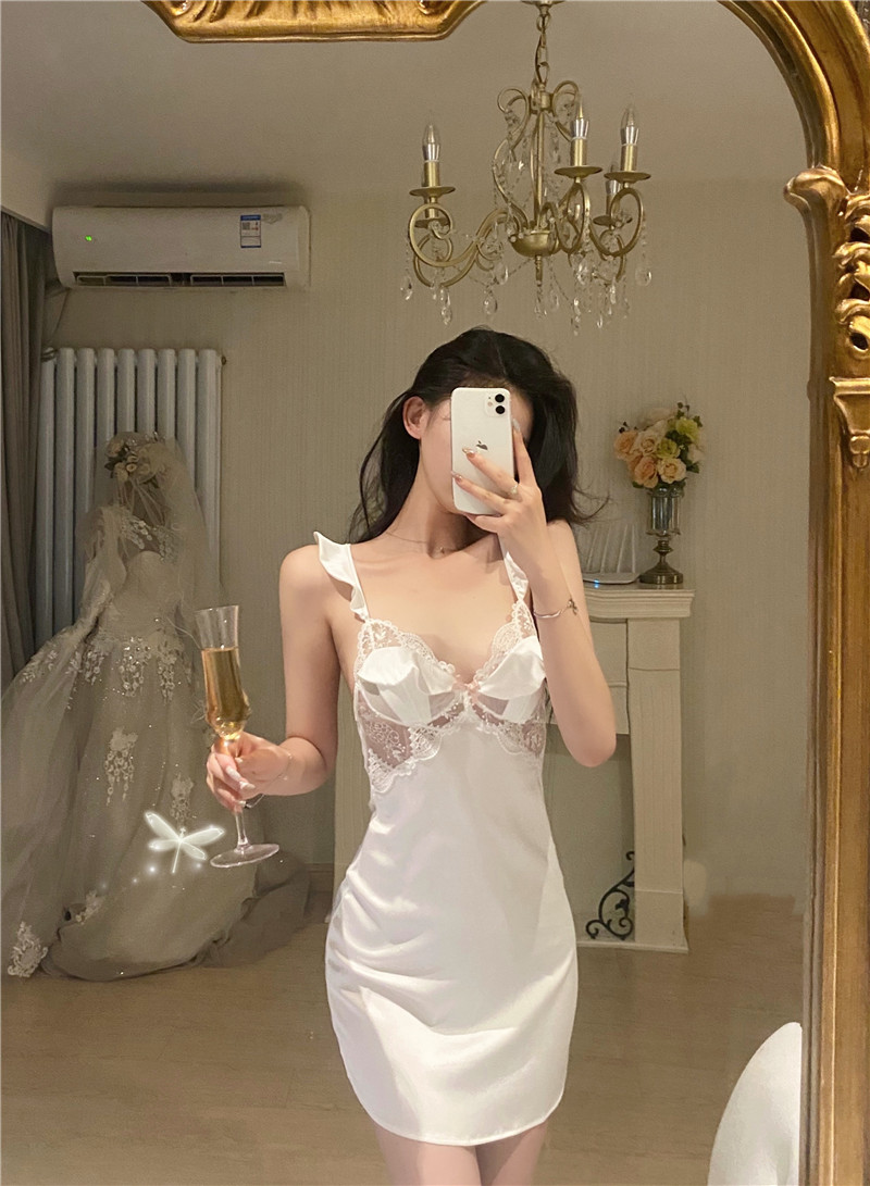 Real price sexy pajamas thin ice lace suspender skirt high sense heavy industry temptation nightdress