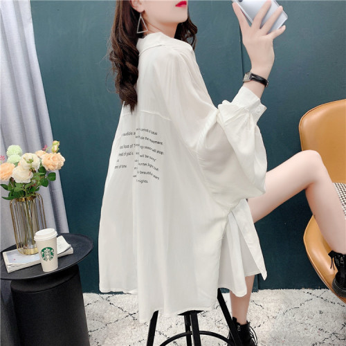 2022 new style ice silk breathable sunscreen clothes women's summer long sleeve printed letter shirt light sunscreen jacket