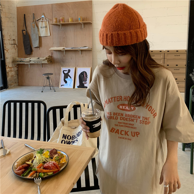 New summer and Korean Edition women's school season student loose and versatile T-shirt short sleeved women's Japanese top
