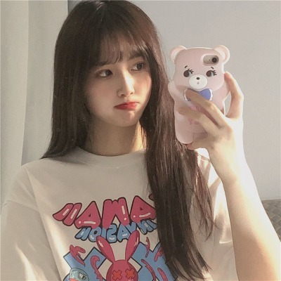  spring and summer new Korean ulzzang port chic printed short sleeved t-shirt female student top