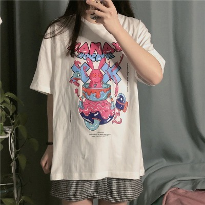  spring and summer new Korean ulzzang port chic printed short sleeved t-shirt female student top