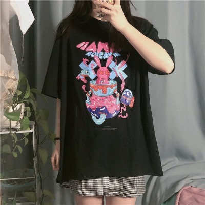  spring and summer new Korean ulzzang port chic printed short sleeved t-shirt female student top