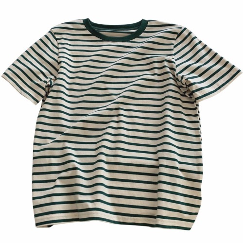 Official picture New Stripe regular ins design stripe short sleeve T-shirt women's summer cotton