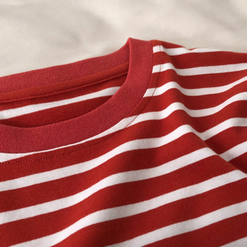 Official figure real price cotton 2022 new short sleeve T-shirt women's stripe net red live broadcast