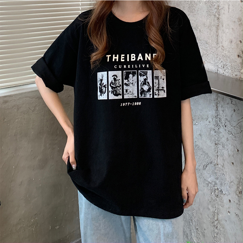 Hong Kong style short sleeved women's new loose Korean Chao brand half sleeved top women's summer