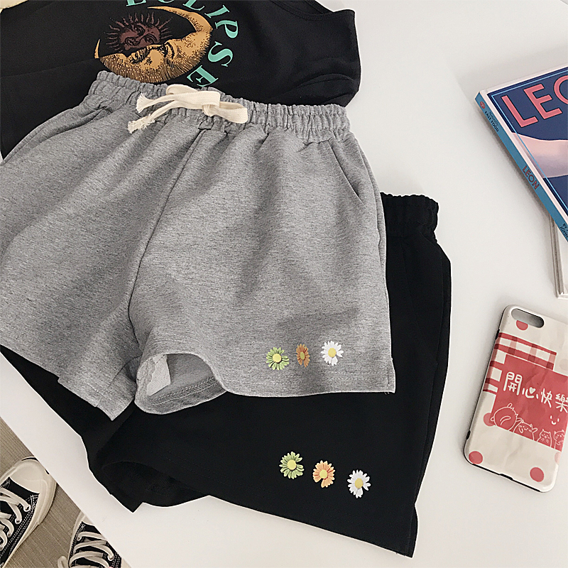 Official loose casual shorts female fish scale