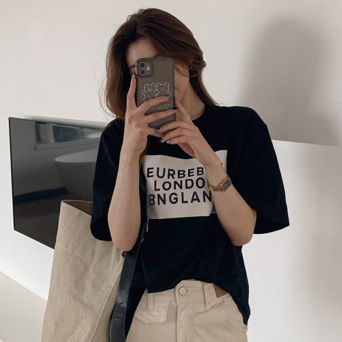 Summer new personalized letter printed short sleeve T-shirt for women