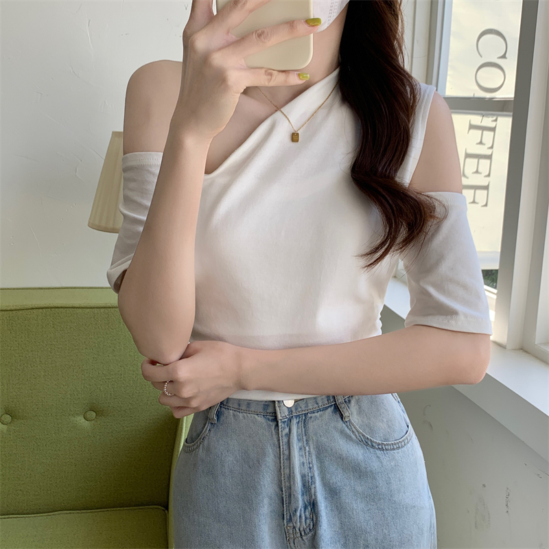 Real price 95% cotton 5% spandex Summer Short Sleeve T-Shirt women's fashion cotton blouse