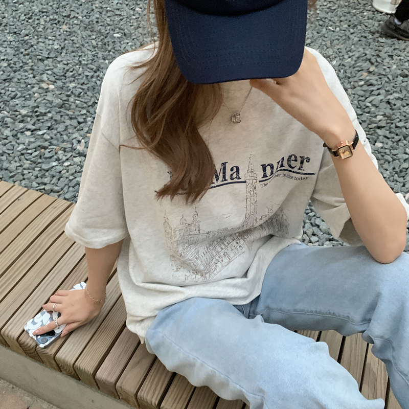Vintage printed women's T-shirt